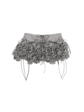 Load image into Gallery viewer, Garter Belt Laser Love Floral Skirt (Grey)