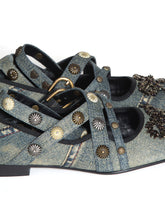 Load image into Gallery viewer, UPCYCLED DENIM BALLERINA FLATS