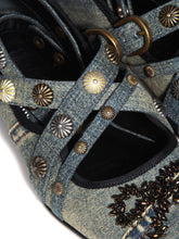 Load image into Gallery viewer, UPCYCLED DENIM BALLERINA FLATS