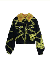 Load image into Gallery viewer, Feline Laser Love Denim Jacket