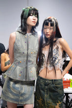 Load image into Gallery viewer, UPCYCLED HOODED DENIM VEST