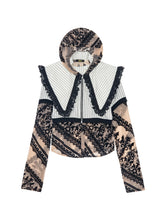 Load image into Gallery viewer, Pinstripe Feline Hood Top