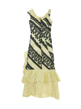 Load image into Gallery viewer, Golden Cascade Ruffle Gown