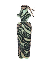 Load image into Gallery viewer, Mint Baroque Halter Dress