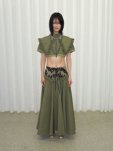 Load image into Gallery viewer, Victorian Olive Maxi Skirt
