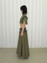 Load image into Gallery viewer, Victorian Olive Maxi Skirt