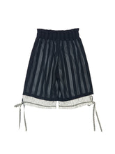 Load image into Gallery viewer, Striped Contrast Ruffled Hem Shorts