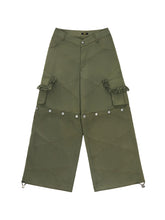 Load image into Gallery viewer, Olive Grid Convertible Cargo Pants