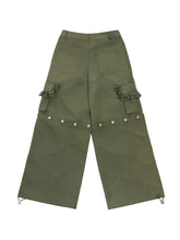 Load image into Gallery viewer, Olive Grid Convertible Cargo Pants