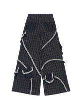 Load image into Gallery viewer, Plaid Lace Pocket Cargo Trousers