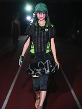 Load image into Gallery viewer, Black Two-tone Denim Skirt