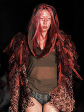 Load image into Gallery viewer, Army Green Lace Motif Hood