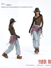 Load image into Gallery viewer, Army Green Laser-cut Garland Longsleeve Shirt