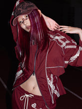 Load image into Gallery viewer, Burgundy and Lace UV Protection Jacket