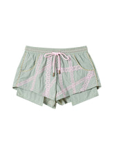 Load image into Gallery viewer, Seafoam Lace Motif Track Shorts