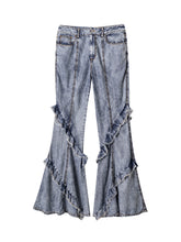 Load image into Gallery viewer, Silk Denim Flared Trousers