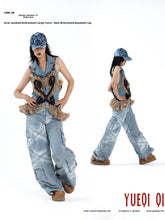 Load image into Gallery viewer, Acid-washed Airbrushed Cargo Pants