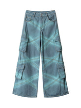 Load image into Gallery viewer, Denim Airbrushed Cargo Pants