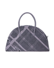 Load image into Gallery viewer, Ash Lilac Lace Perforated Half Moon Bag