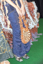 Load image into Gallery viewer, LASER CUT BEADED SEA SHELL PURSE (ORANGE)