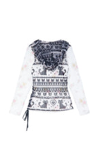 Load image into Gallery viewer, Flocked Jacquard Wrap Top