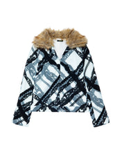 Load image into Gallery viewer, Flocked Lace Faux Fur Collar Jacket
