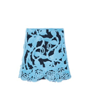 Load image into Gallery viewer, Sky Blue Fur Rose Mini Skirt