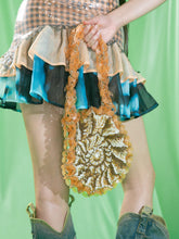 Load image into Gallery viewer, LASER CUT BEADED SEA SHELL PURSE (ORANGE)