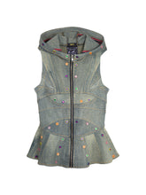Load image into Gallery viewer, UPCYCLED HOODED DENIM VEST