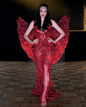 Load image into Gallery viewer, Crimson Lattice Corset