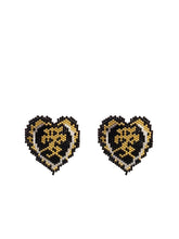 Load image into Gallery viewer, BLACK 'LOVE' BEADING EARRINGS