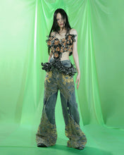 Load image into Gallery viewer, "LOVE" HOURGLASS DENIM TROUSERS