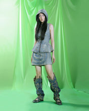 Load image into Gallery viewer, UPCYCLED HOODED DENIM VEST