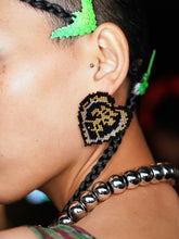 Load image into Gallery viewer, BLACK 'LOVE' BEADING EARRINGS
