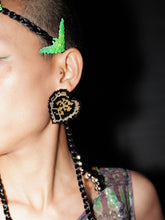 Load image into Gallery viewer, BLACK 'LOVE' BEADING EARRINGS