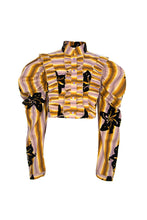 Load image into Gallery viewer, FLOCKING BUBBLE SLEEVE SHIRT (ORANGE)