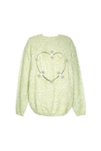 Load image into Gallery viewer, EYELASH YARN HEART SHAPE SWEATER (SILVER)
