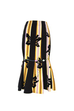 Load image into Gallery viewer, FLOKING PATCHED SKIRT WITH BEADS BELT (ORANGE)