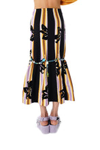 Load image into Gallery viewer, FLOKING PATCHED SKIRT WITH BEADS BELT (ORANGE)