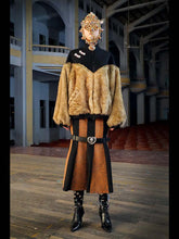 Load image into Gallery viewer, FAUX FUR QIPAO JACKET (BROWN)