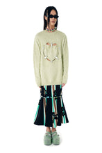Load image into Gallery viewer, EYELASH YARN HEART SHAPE SWEATER (SILVER)