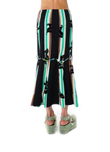 Load image into Gallery viewer, FLOKING PATCHED SKIRT WITH BEADS BELT (GREEN)