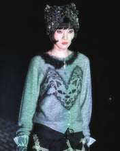 Load image into Gallery viewer, Feline Airbrush Cardigan (Grey)
