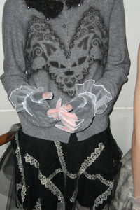 Feline Airbrush Cardigan (Grey)