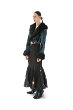 Load image into Gallery viewer, BLACK TWO-TONE LONG ZIP SKIRT
