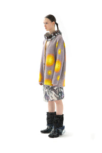 GLITCH PRINT TULLE MIDI SKIRT