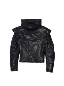 Leather Hood Jacket