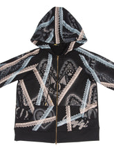 Load image into Gallery viewer, Limited Capsule - Airbrushed Lace Motif Hoodie (Black)

