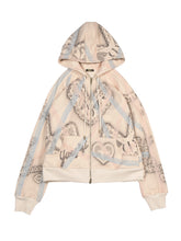 Load image into Gallery viewer, Limited Capsule - Airbrushed Lace Motif Hoodie (Beige)
