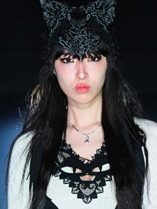 Upcycled Leather Feline Laser Love Headpiece